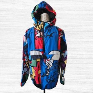 Reason Men’s Comic Graphic Half-Zip Windbreaker Jacket Size M